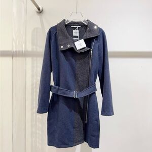 Authentic Hermes Navy and Gray Trench Coat